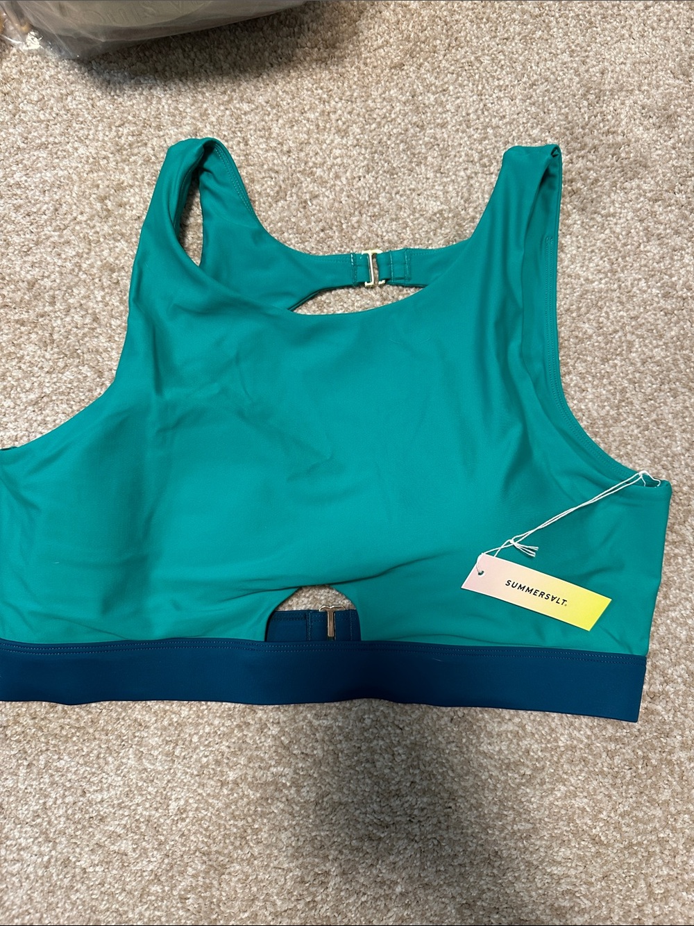 summersalt Teal & Navy Supportive Swim Top
